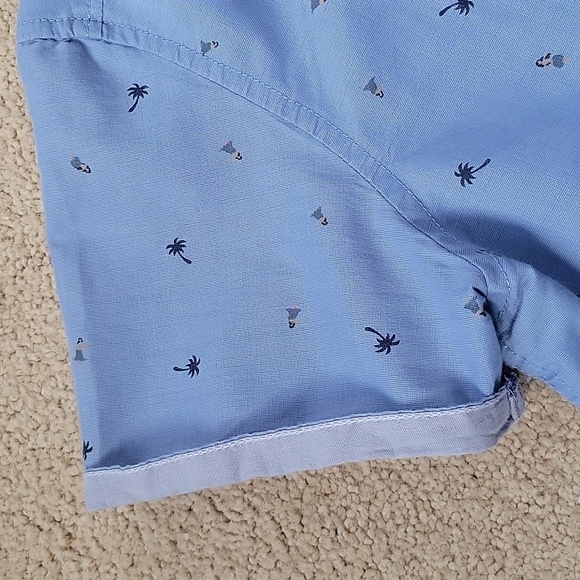 Free Planet short sleeve button up shirt blue with print NWOT durable, hi-qlty, - Picture 1 of 9